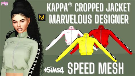 💙 Kappa® Cropped Jacket Marvelous Designer Speed Mesh Sims 4 Youtube