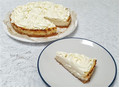 Baked Vanilla Cheesecake With Whipped Sour Cream Recipe