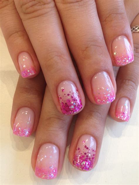 Pink Sparkle French Tips