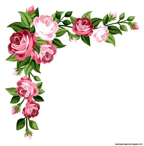 Pink Rose Border Clip Art Wallpapers Gallery