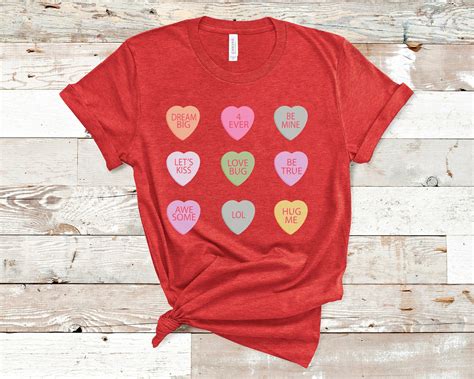 candy hearts shirt valentines day shirt heart shirt etsy