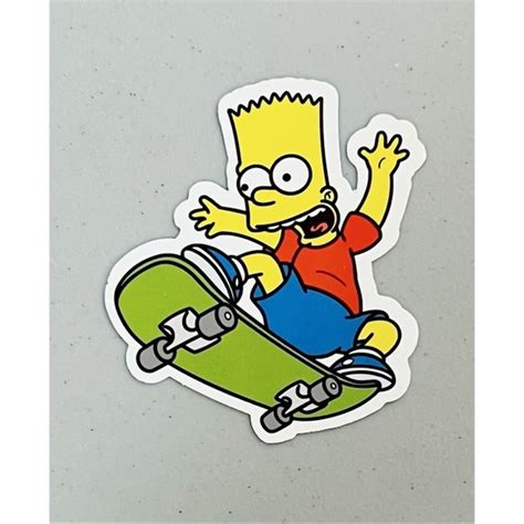 Art Bart Simpson Skate Skateboard The Simpsons Sticker Poshmark