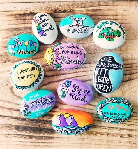 Painted Inspirational Positive Rocks Painted Rocks Etsy Canada