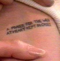 It was all symbolic, and it was a good thing, nothing dark. this rune style tattoo on angelina's wrist is the letter h. (: SMILE :): Angelina Jolie's tattoos and their meanings