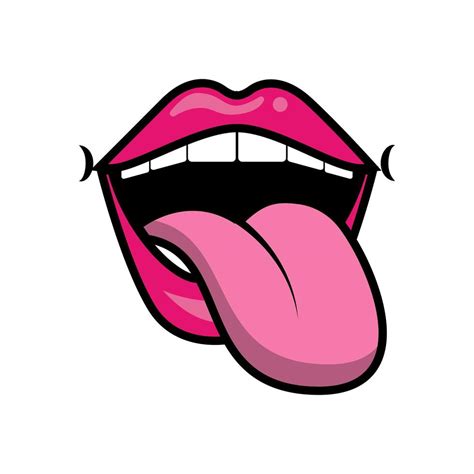 Pop Art Crazy Mouth With Tongue Out Fill Style Icon 4160451 Vector Art