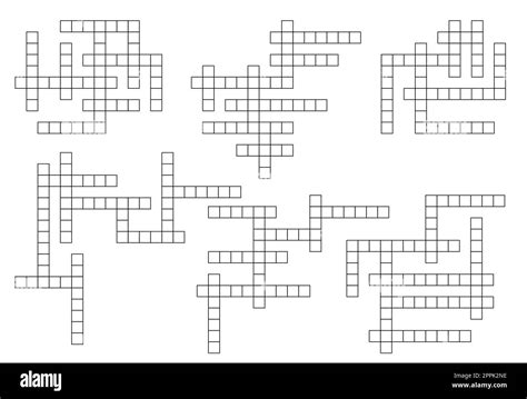 Crossword Game Grid Word Puzzle Quiz Vector Template With Blank White