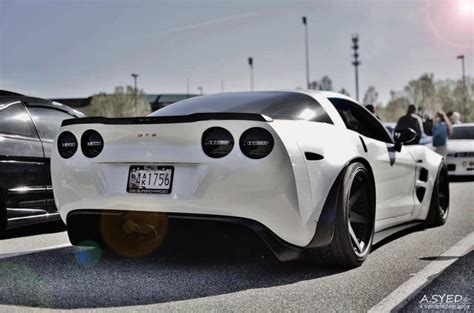 C6 Corvette White And Black Low And Wide Just Right Extreme