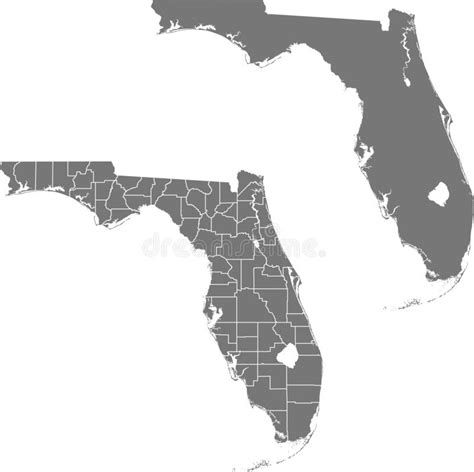 Mapa De La Florida Ilustración Del Vector Ilustración De Condado