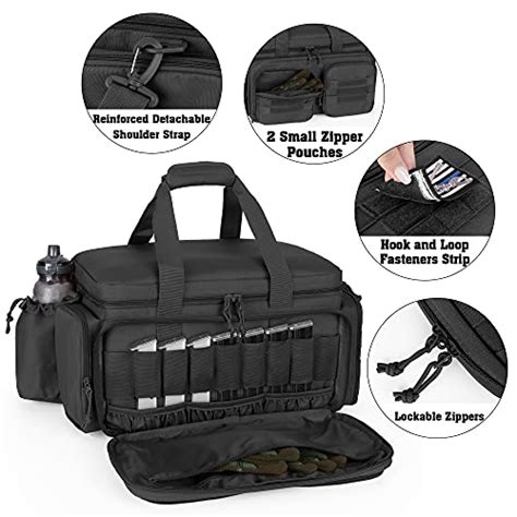 Dsleaf Tactical Pistol Range Bag For 5 Handguns Shooting Gun Range