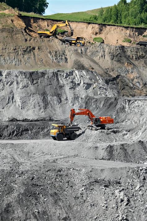 Excavator Loading Mining Truck Stock Photo Image Of Carbon Dump