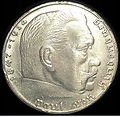 2 Reichsmark 1937 G - Paul von Hindenburg, Al Treilea Reich (1933-1945 ...