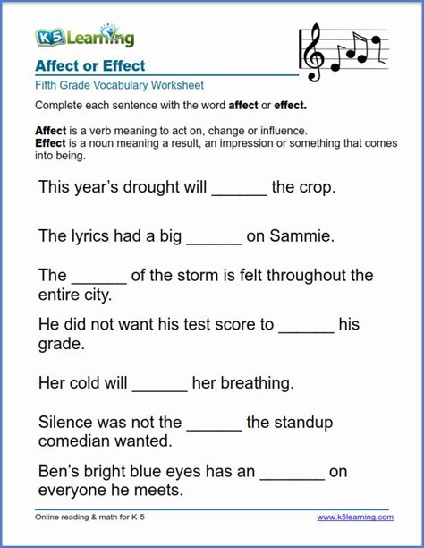 Here's the short version of how to use affect vs. 50 Affect Vs Effect Worksheet | Chessmuseum Template Library