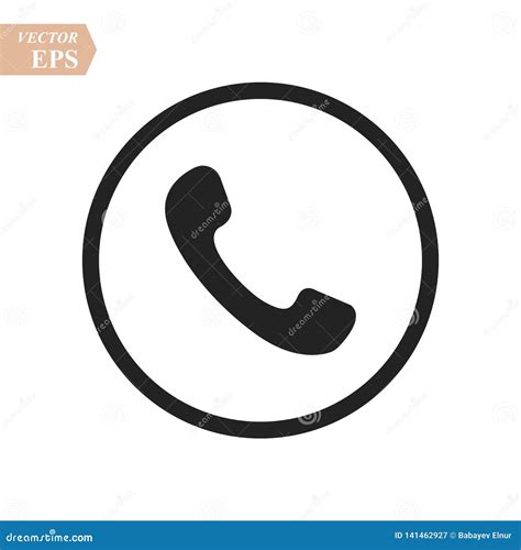 Phone Icon In Trendy Flat Style Isolated On Grey Background Handset