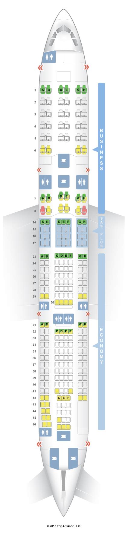 Seatguru Seat Map Sas Airbus A340 300 343 Travel Pinterest Sas