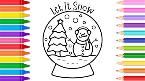 How To Draw A Snow Globe Step By Step For Kids 💙 ️ Fun Kids Snow Globe
