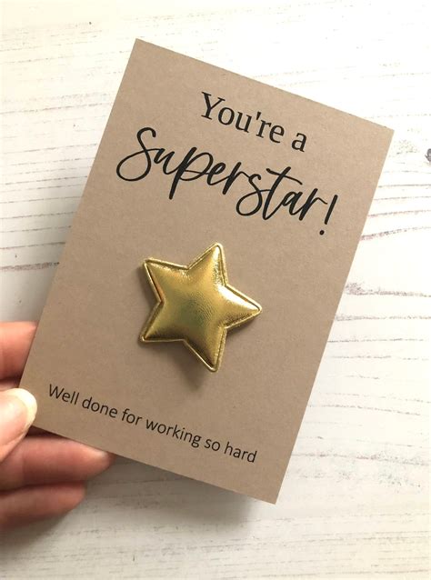 Youre A Superstar Well Done For Working So Hard Token Gold Etsy