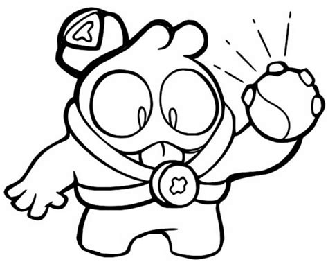 Squeaks sticky blobs of goo are unstable, and blow up with a big splash and an ouch! Coloring page Brawl Stars Season 6 Goldarmgang : Squeak 3
