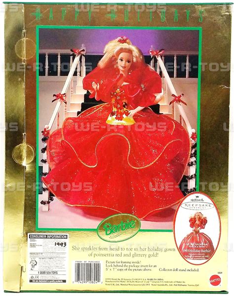 1993 Happy Holidays Special Edition Hallmark Barbie Doll Mattel 10824 We R Toys