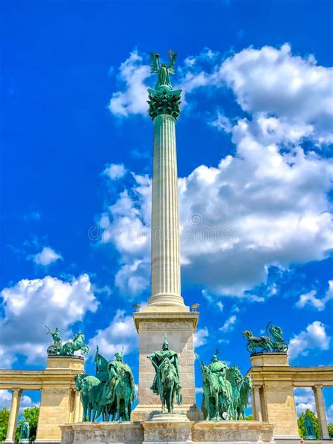 Millennium Monument On The Heroes Square In Budapest Hungary Stock