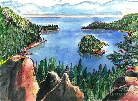 Emerald Bay Lake Tahoe Painting By Terry Banderas Pixels