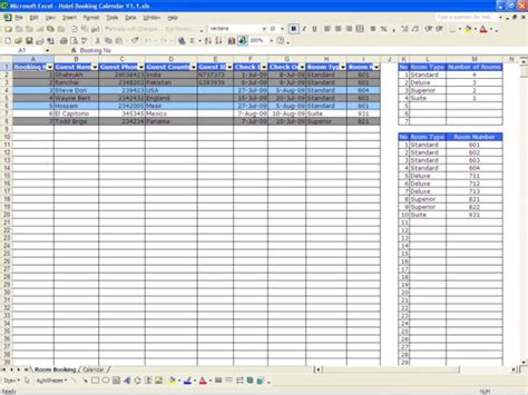 This printable document is available as editable excel template. Excel Spreadsheet Booking System Spreadsheet Downloa excel ...