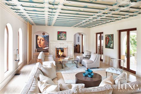 Mediterranean Living Room With Moorish Ceiling Luxe Interiors Design