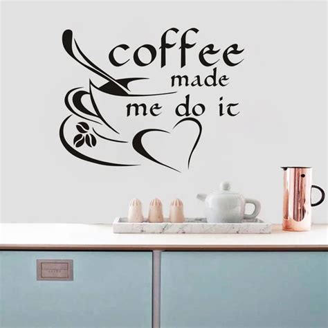 Buy Coffee Cup And Coffee Quote Wall Sticker For