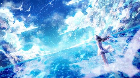 Blue Sky Anime Wallpapers Wallpaper Cave