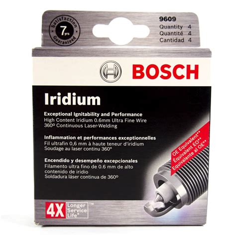 Bosch 9609 Iridium Spark Plugs With Fine Wire Pack Of 4