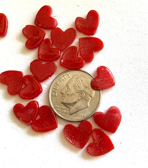 Coe 96 Fused Glass Hearts Opal Red 3 8 Inch Pack Of 24 Etsy