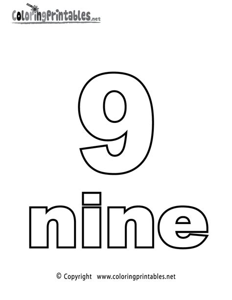 Free Printable Number Nine Coloring Page 116