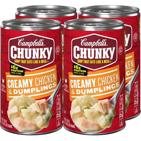 Campbells Chunky Soup Creamy Chicken And Dumplings Soup 188 Ounce Can