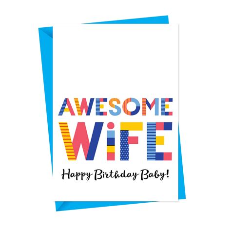 Awesome Wife Greeting Card Personalised Card All Purpose