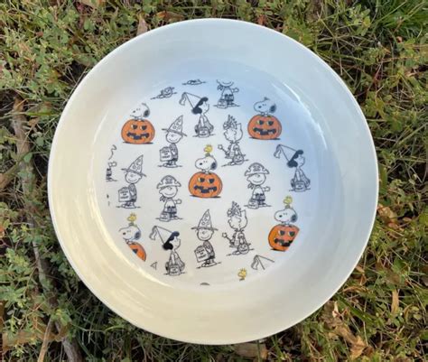 Peanuts Snoopy Charlie Brown Lucy Halloween Jack Olantern Ceramic Bowl
