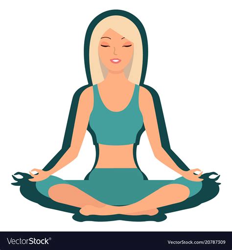 Girl Enjoying Yoga Cartoon Character Royalty Free Vector