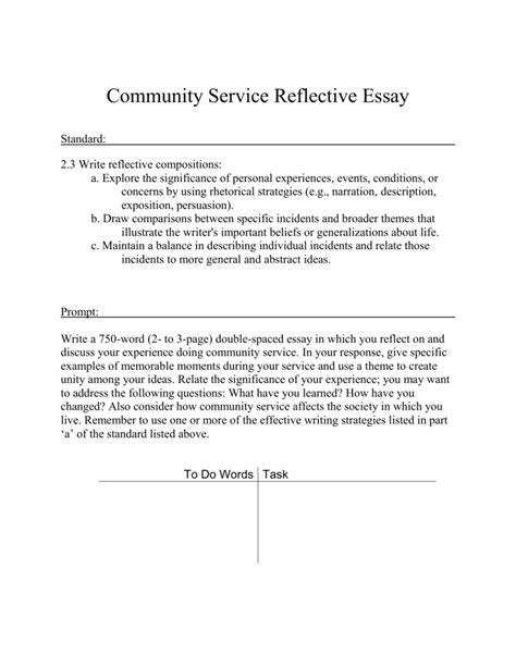 Why Self Reflection Is Important To Community Service Essay Example
