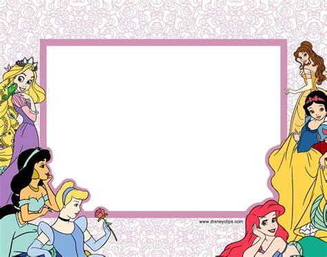 Disney Princess Printables Invitations Cards Stationary And