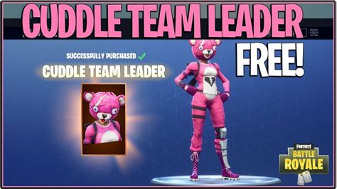 new fortnite how to get the cuddle team leader skin free battle royale giveaway youtube