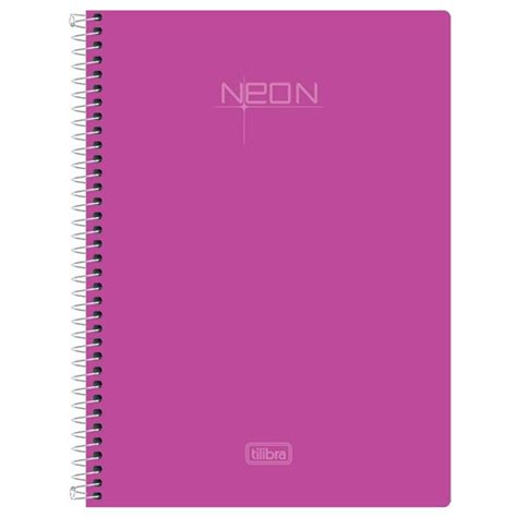 Port Papelaria Escritório E Informática Caderno 14 Tamanho Pequeno Espiral Neon Rosa 96