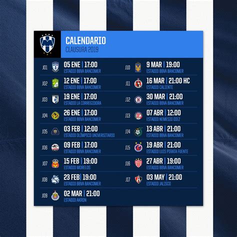 Calendario Rayado Clausura Sitio Oficial Del Club De Futbol