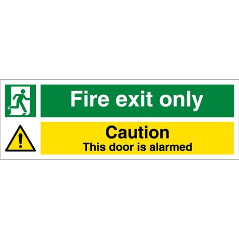 Fire Exit Only Door Alarmed Signs From Key Signs Uk