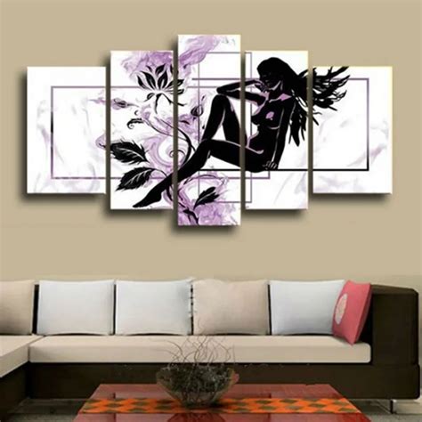Modern Sexy Women Flower Wall Painting Handpainted Abstract Nude Oil
