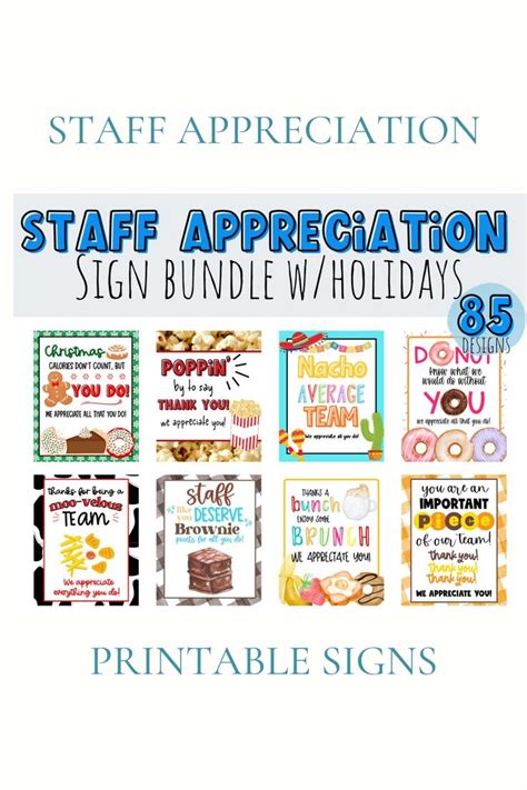 Staff Appreciation Sign Huge Bundle 85 Unique 8x10 Easy Etsy