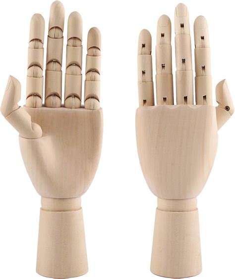 Buy 12 Inch Wooden Hand Model Flexible Moveable Fingers Manikin Hand