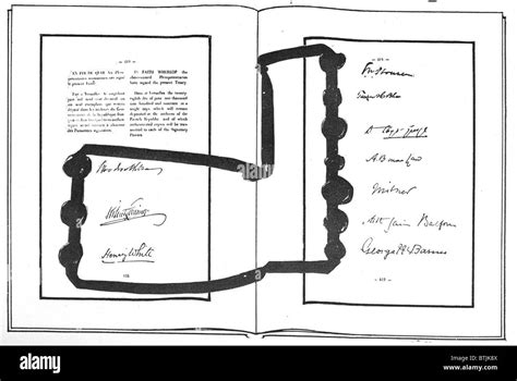 World War I The First Two Pages Of Signatures On The Treaty Of Stock