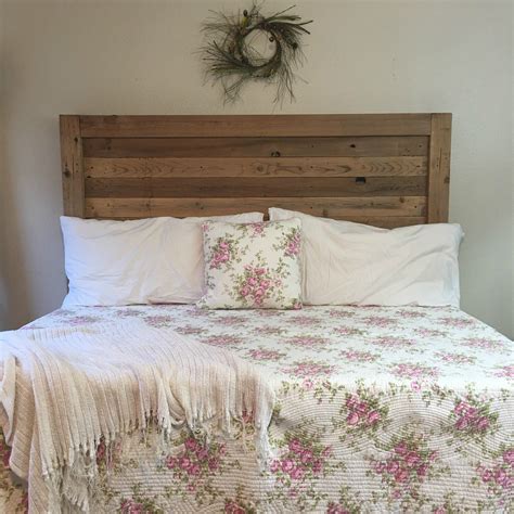 Rect Rustic Headboard With Wreath Peaceful Home