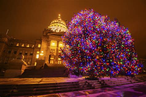 Idaho Capitol In Christmas Photograph By Vishwanath Bhat Fine Art America