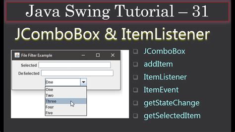 JComboBox And ItemListener Part 1 About JComboBox Java Swing