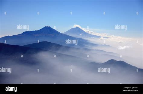 View Of The Iztaccihuatl And Popocatepetl Volcanoes Near Mexico City