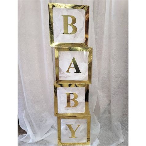 Gold Foil Baby Blocks For Baby Shower Decor Etsy